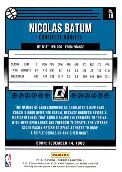 2018-19 Donruss - Press Proof Silver #18 Nicolas Batum Back