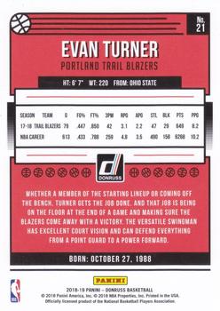 2018-19 Donruss - Press Proof Silver #21 Evan Turner Back
