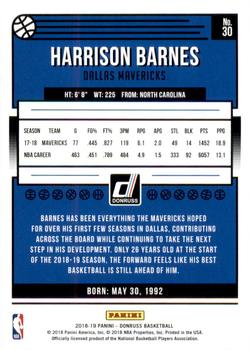 2018-19 Donruss - Press Proof Silver #30 Harrison Barnes Back