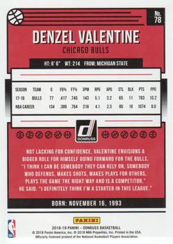 2018-19 Donruss - Press Proof Silver #78 Denzel Valentine Back