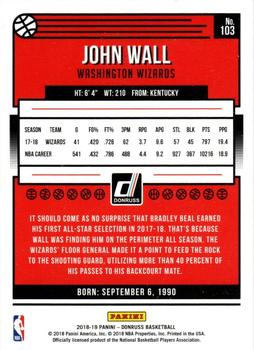 2018-19 Donruss - Press Proof Silver #103 John Wall Back