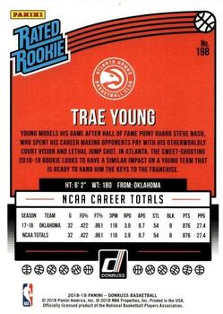 2018-19 Donruss - Yellow Flood #198 Trae Young Back