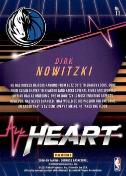 2018-19 Donruss - All Heart #11 Dirk Nowitzki Back