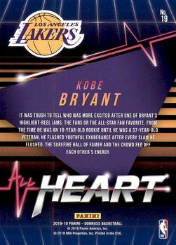 2018-19 Donruss - All Heart #19 Kobe Bryant Back