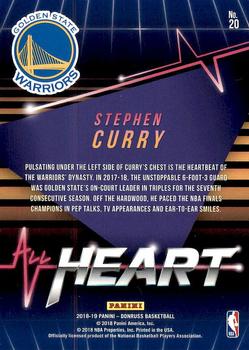 2018-19 Donruss - All Heart #20 Stephen Curry Back