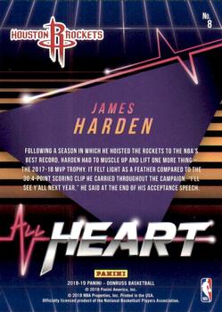 2018-19 Donruss - All Heart Press Proof #8 James Harden Back