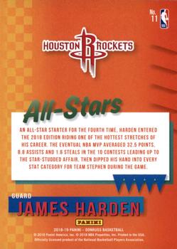 2018-19 Donruss - All-Stars Press Proof #11 James Harden Back