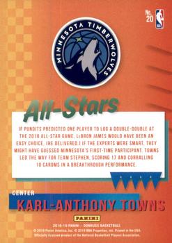 2018-19 Donruss - All-Stars Press Proof #20 Karl-Anthony Towns Back