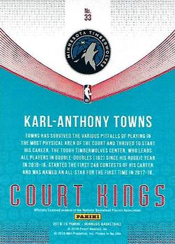 2018-19 Donruss - Court Kings #33 Karl-Anthony Towns Back