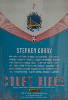 2018-19 Donruss - Court Kings Green Flood #21 Stephen Curry Back