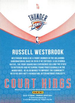 2018-19 Donruss - Court Kings Press Proof #18 Russell Westbrook Back