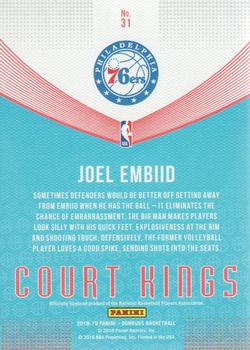 2018-19 Donruss - Court Kings Press Proof #31 Joel Embiid Back