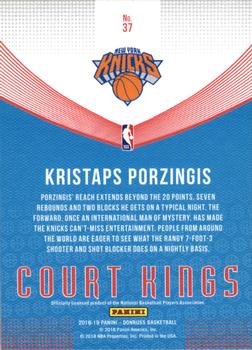 2018-19 Donruss - Court Kings Press Proof #37 Kristaps Porzingis Back