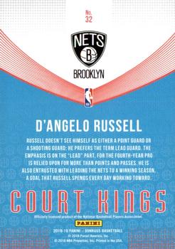 2018-19 Donruss - Court Kings Press Proof Orange #32 D'Angelo Russell Back