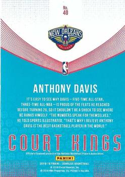 2018-19 Donruss - Court Kings Press Proof Red #40 Anthony Davis Back