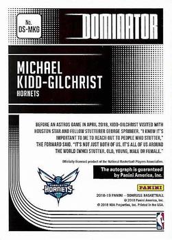 2018-19 Donruss - Dominator Signatures #DS-MKG Michael Kidd-Gilchrist Back