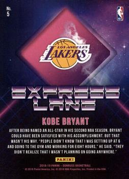2018-19 Donruss - Express Lane #5 Kobe Bryant Back