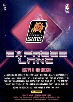 2018-19 Donruss - Express Lane #17 Devin Booker Back