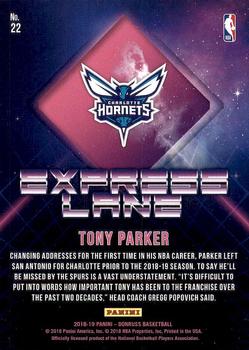 2018-19 Donruss - Express Lane #22 Tony Parker Back