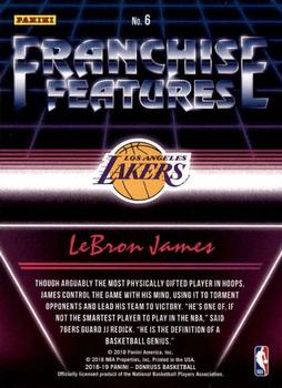2018-19 Donruss - Franchise Features #6 LeBron James Back