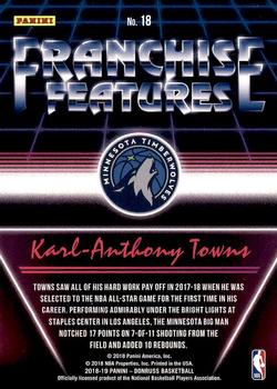 2018-19 Donruss - Franchise Features #18 Karl-Anthony Towns Back