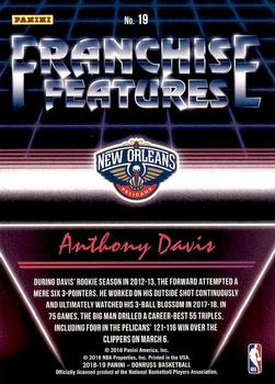 2018-19 Donruss - Franchise Features #19 Anthony Davis Back
