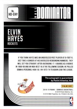 2018-19 Donruss - Hall Dominator Signatures #HD-EHY Elvin Hayes Back