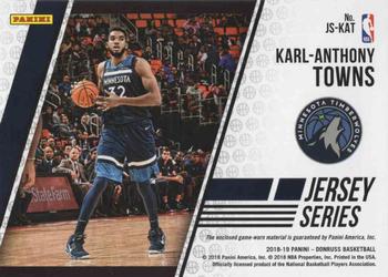 2018-19 Donruss - Jersey Series #JS-KAT Karl-Anthony Towns Back