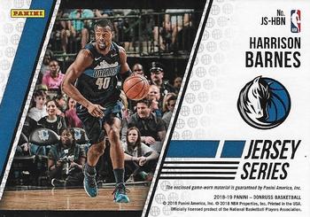 2018-19 Donruss - Jersey Series #JS-HBN Harrison Barnes Back