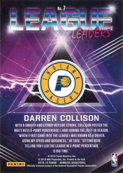 2018-19 Donruss - League Leaders #7 Darren Collison Back