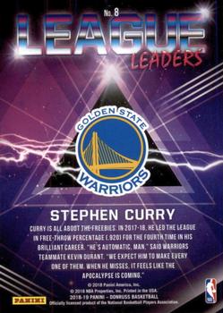 2018-19 Donruss - League Leaders #8 Stephen Curry Back
