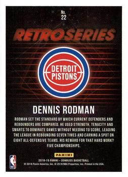 2018-19 Donruss - Retro Series #22 Dennis Rodman Back