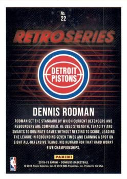 2018-19 Donruss - Retro Series Press Proof #22 Dennis Rodman Back