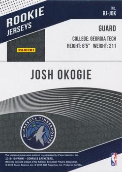2018-19 Donruss - Rookie Jerseys #RJ-JOK Josh Okogie Back