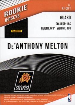 2018-19 Donruss - Rookie Jerseys #RJ-DMT De'Anthony Melton Back