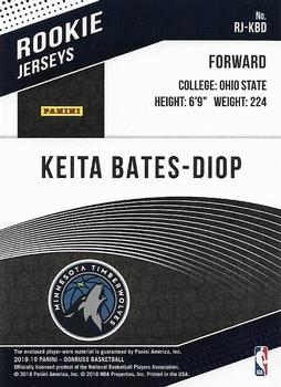 2018-19 Donruss - Rookie Jerseys #RJ-KBD Keita Bates-Diop Back