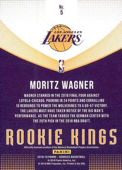 2018-19 Donruss - Rookie Kings #5 Moritz Wagner Back