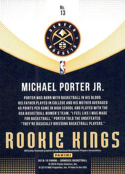 2018-19 Donruss - Rookie Kings #13 Michael Porter Jr. Back