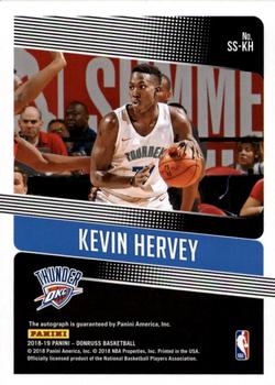 2018-19 Donruss - Significant Signatures #SS-KH Kevin Hervey Back