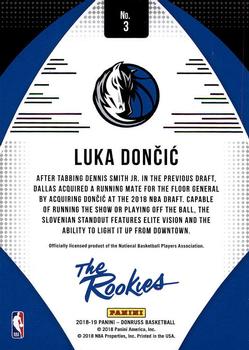 2018-19 Donruss - The Rookies #3 Luka Doncic Back