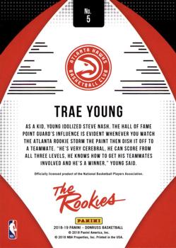 2018-19 Donruss - The Rookies Press Proof #5 Trae Young Back