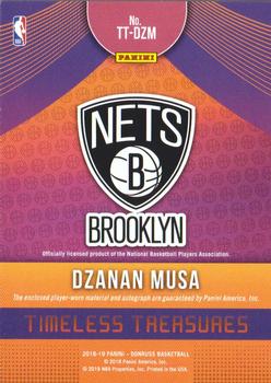 2018-19 Donruss - Timeless Treasures Materials Signatures #TT-DZM Dzanan Musa Back