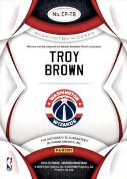 2018-19 Panini Certified - Certified Potential Autographs #CP-TB Troy Brown Jr. Back