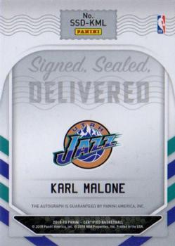 2018-19 Panini Certified - Signed Sealed Delivered #SSD-KML Karl Malone Back