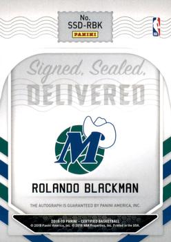 2018-19 Panini Certified - Signed Sealed Delivered #SSD-RBK Rolando Blackman Back