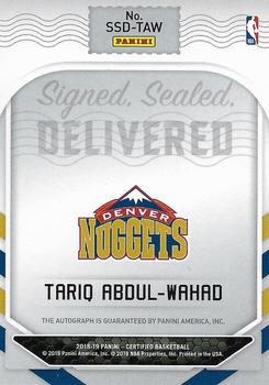 2018-19 Panini Certified - Signed Sealed Delivered #SSD-TAW Tariq Abdul-Wahad Back