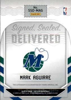 2018-19 Panini Certified - Signed Sealed Delivered #SSD-MAG Mark Aguirre Back
