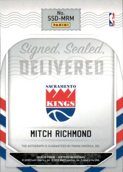 2018-19 Panini Certified - Signed Sealed Delivered #SSD-MRM Mitch Richmond Back