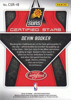 2018-19 Panini Certified - Certified Stars #CSR-18 Devin Booker Back