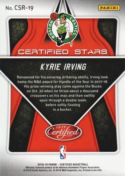 2018-19 Panini Certified - Certified Stars #CSR-19 Kyrie Irving Back